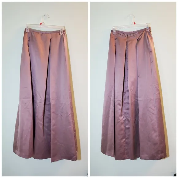 Nicole Miller Formal Pleated Tan Long Maxi Skirt