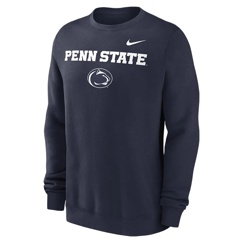 Nike Cotton Penn State over Lion Head Crewneck Sweatshirt