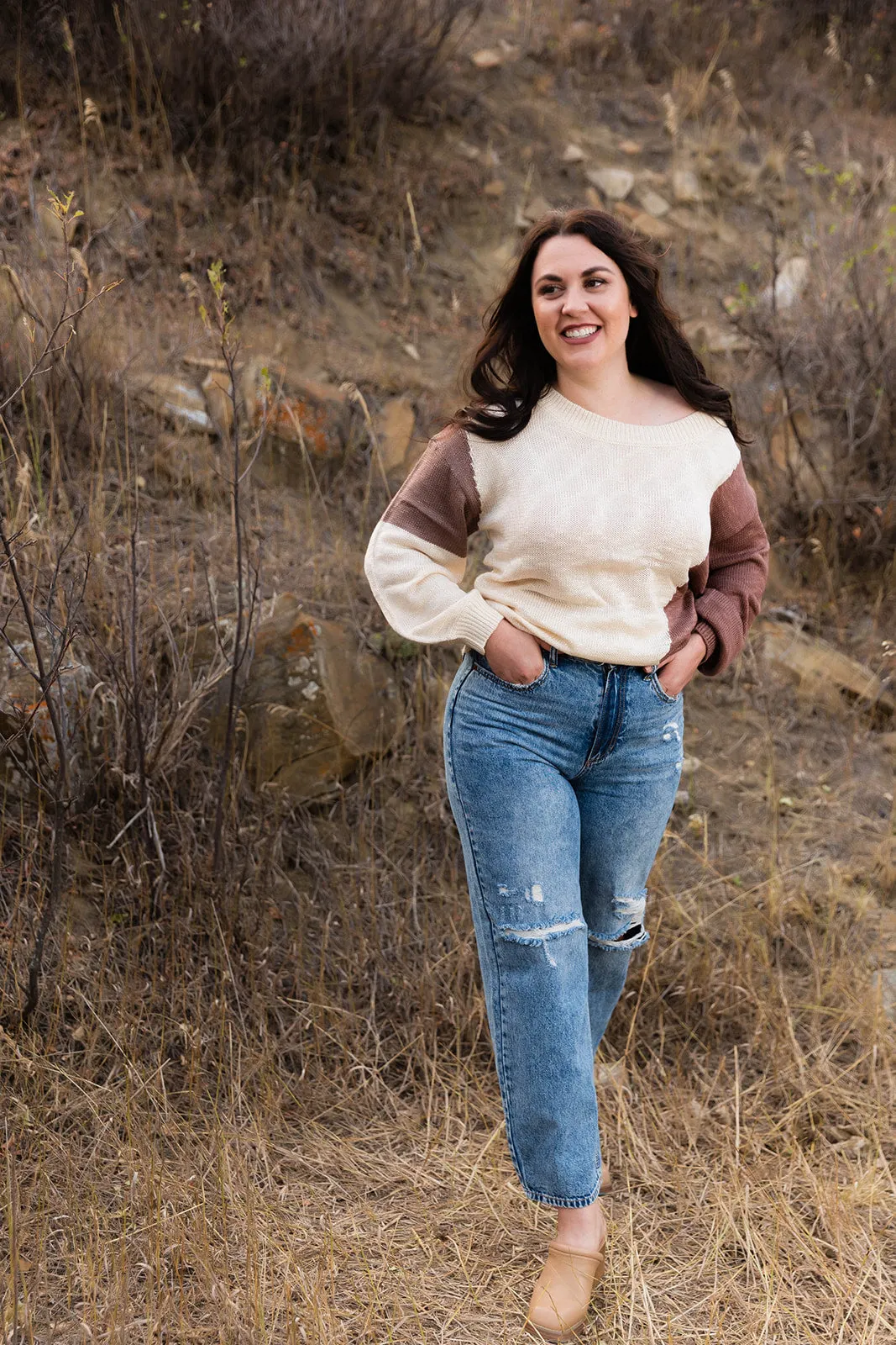Nikki Long Sleeve Colorblock Sweater