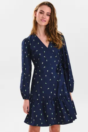 NUEBRAR WRAP DRESS - Dark Sapphire