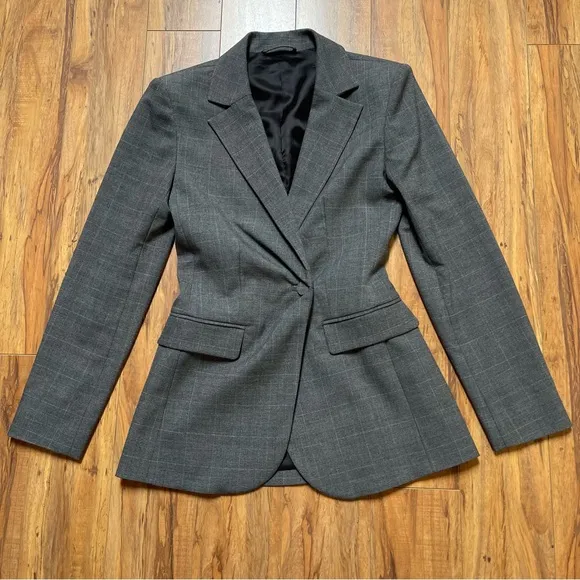 NWOT &amp; Other Stories Cinch Waist Microplaid Blazer Size US 2