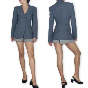 NWOT &amp; Other Stories Cinch Waist Microplaid Blazer Size US 2