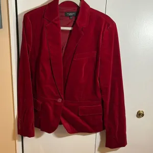 NWOT Talbots Red Velvet Blazer Tailored Fit with Notched Lapel