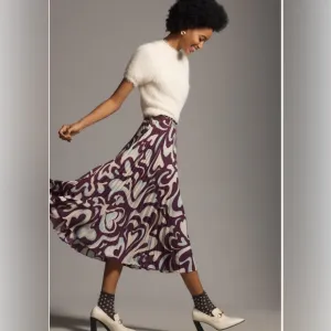 NWOT The Valerie Pleated Midi Skirt by Maeve: Michelle Armas Edition Medium