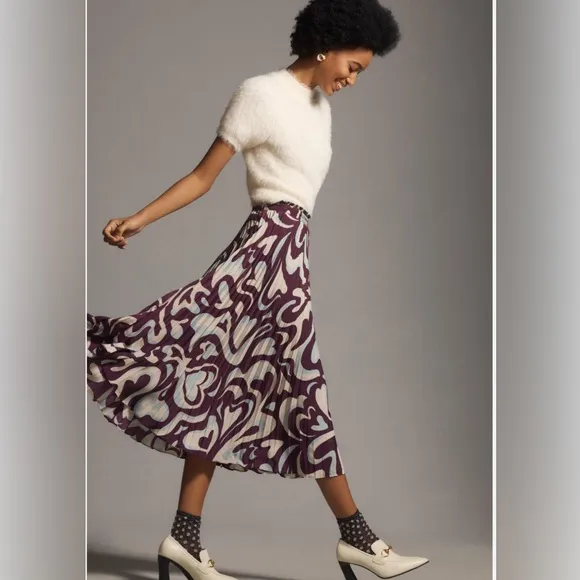 NWOT The Valerie Pleated Midi Skirt by Maeve: Michelle Armas Edition Medium