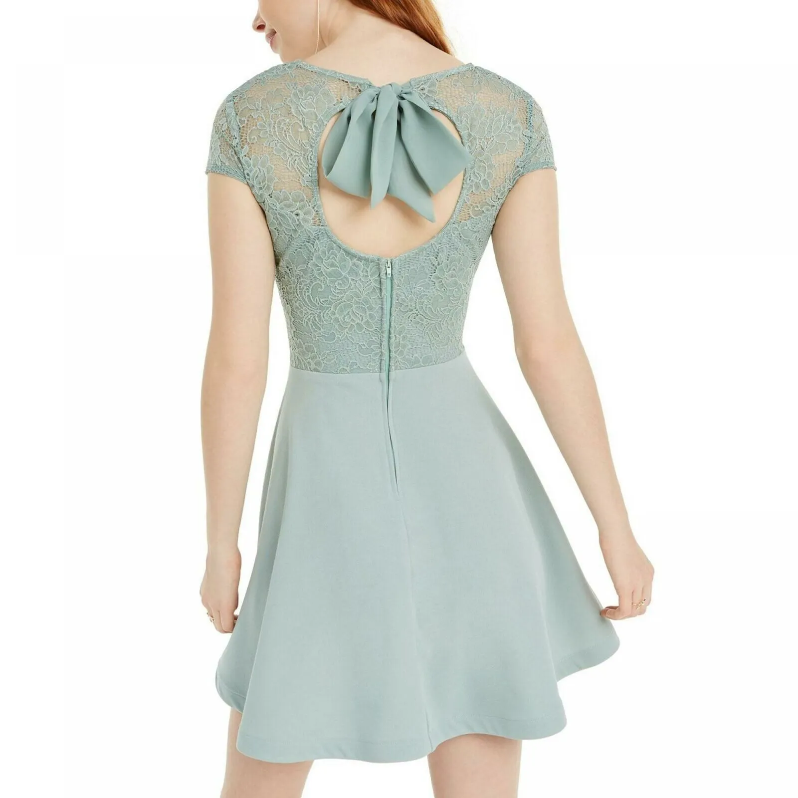 NWT B Darlin Juniors' Lace-Top A-Line Dress. 4XGQ220 9/10