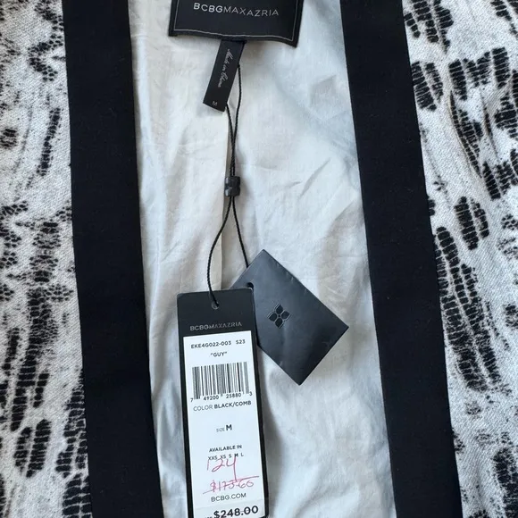 NWT** BCBGMAXAZRIA Guy Print Blazer CroppedBusiness Black/Comb Medium