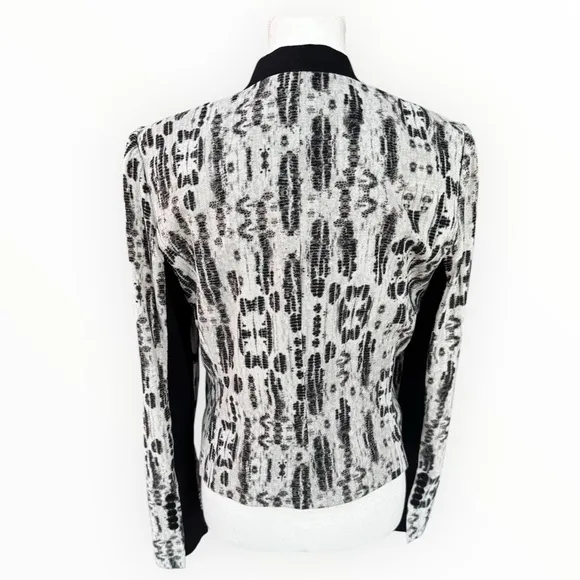 NWT** BCBGMAXAZRIA Guy Print Blazer CroppedBusiness Black/Comb Medium