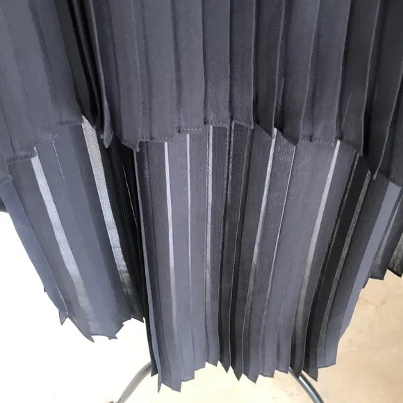 NWT MICHAEL KORS HI/LO BLACK PLEATED LINED SKIRT
