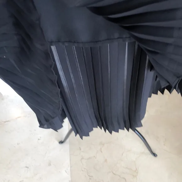 NWT MICHAEL KORS HI/LO BLACK PLEATED LINED SKIRT