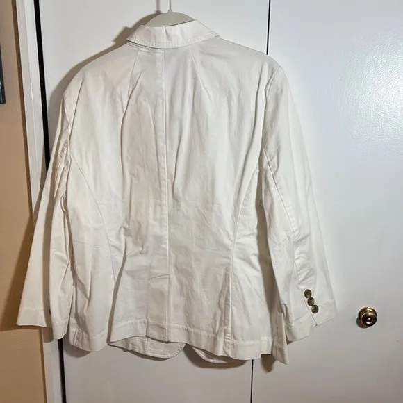 NWT Talbots White Cotton Blazer size 16