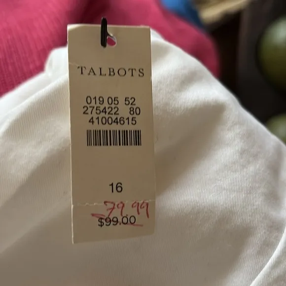 NWT Talbots White Cotton Blazer size 16