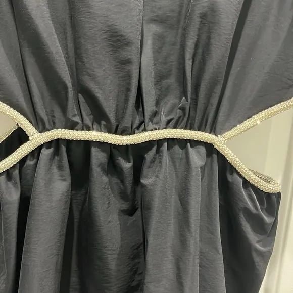 NWT WAYF Puff Sleeve Cut Out Mini Black Dress Sz M