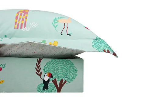 Odyssey Living Kids Cotton Printed Quilt Cover Set - Safari - Single