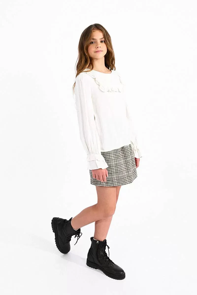 Off White Woven Blouse..