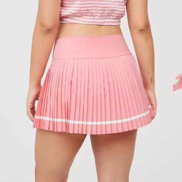 Offline By Aerie All Aces Pleated Tennis Skirt Skort in Pink Size Small