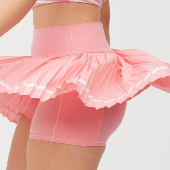 Offline By Aerie All Aces Pleated Tennis Skirt Skort in Pink Size Small