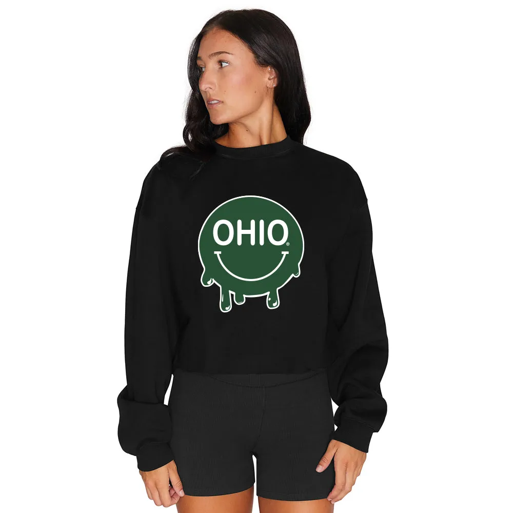 Ohio Bobcats Smile Cropped Crewneck