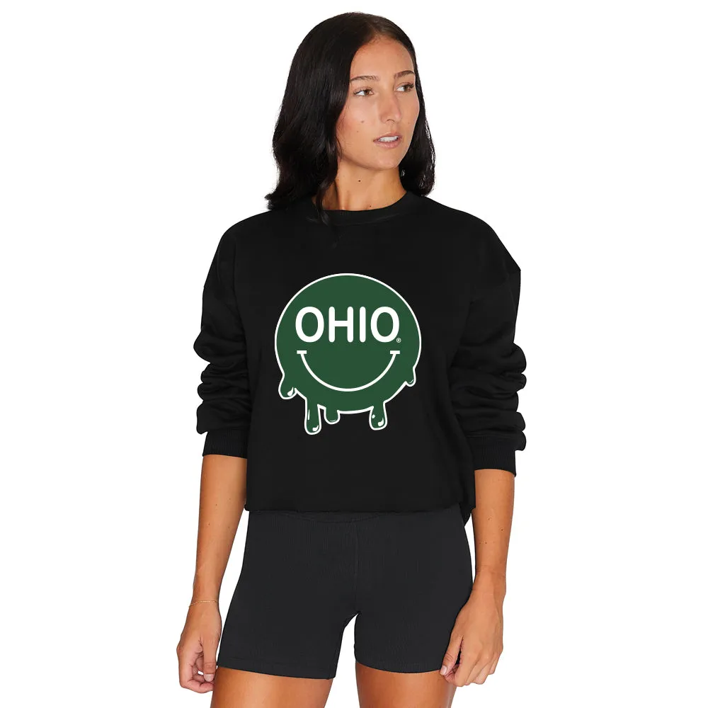 Ohio Bobcats Smile Cropped Crewneck