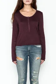 Olive & Oak Evie Long Sleeve Crop Top | Lt. heather Grey