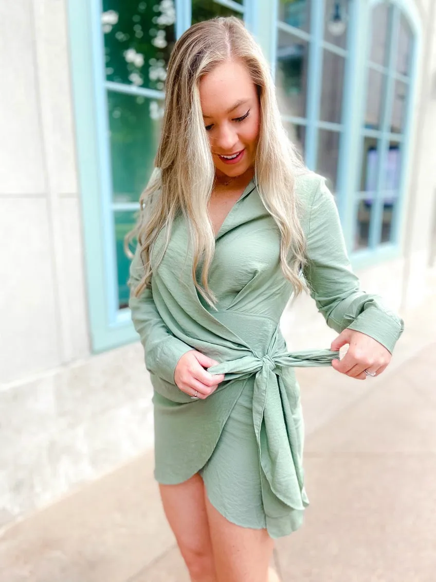 Olive Wrap Dress
