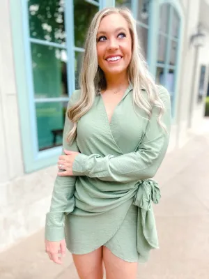 Olive Wrap Dress