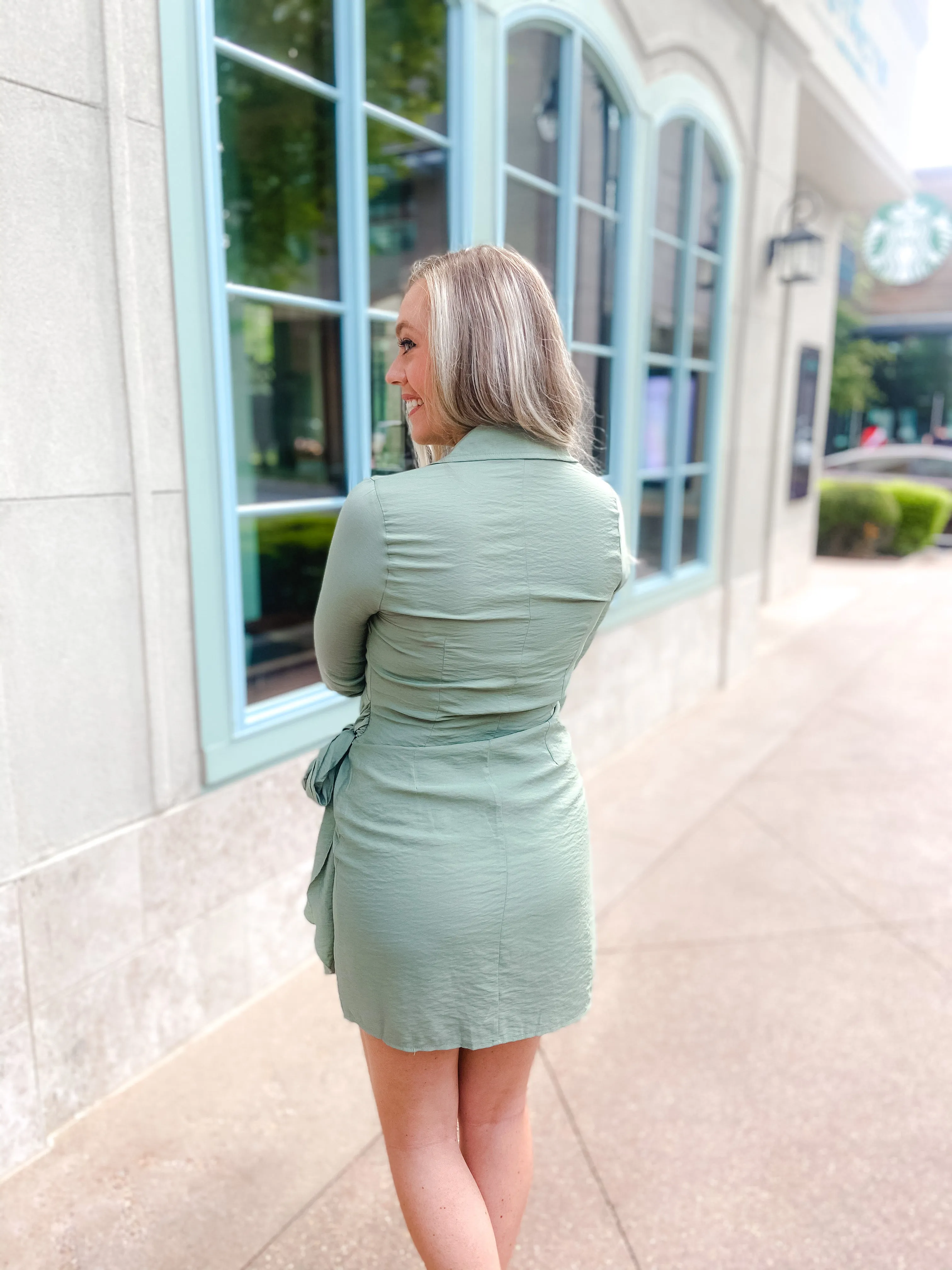 Olive Wrap Dress