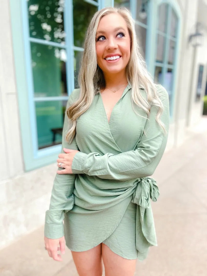Olive Wrap Dress