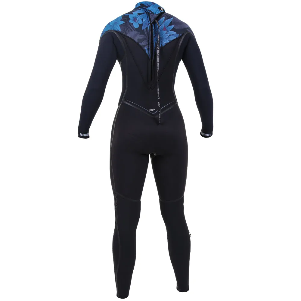 O'Neill Womens Psycho One 3/2mm BZ Wetsuit -Black/Blue Faro/Abyss