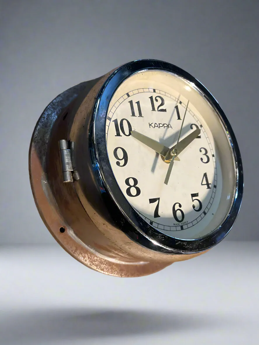 Original Kappa Salvaged Ships Clock Origianal Sea marine Polished