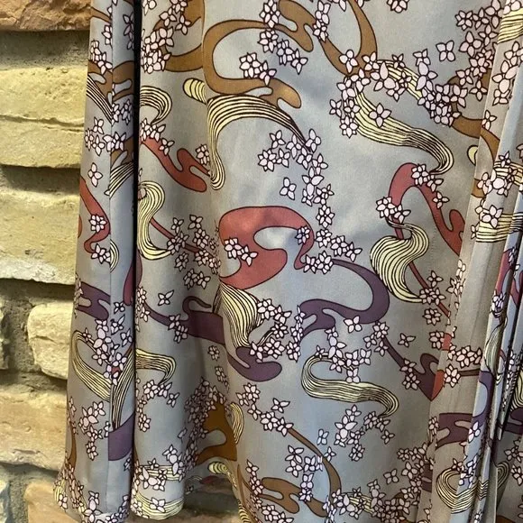 original penguin by munsingwear pleated gray floral silk skirt nwt Mrsp $250 10