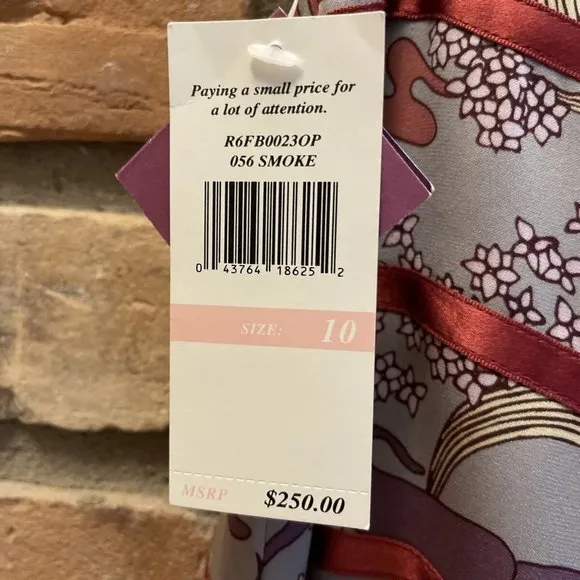 original penguin by munsingwear pleated gray floral silk skirt nwt Mrsp $250 10