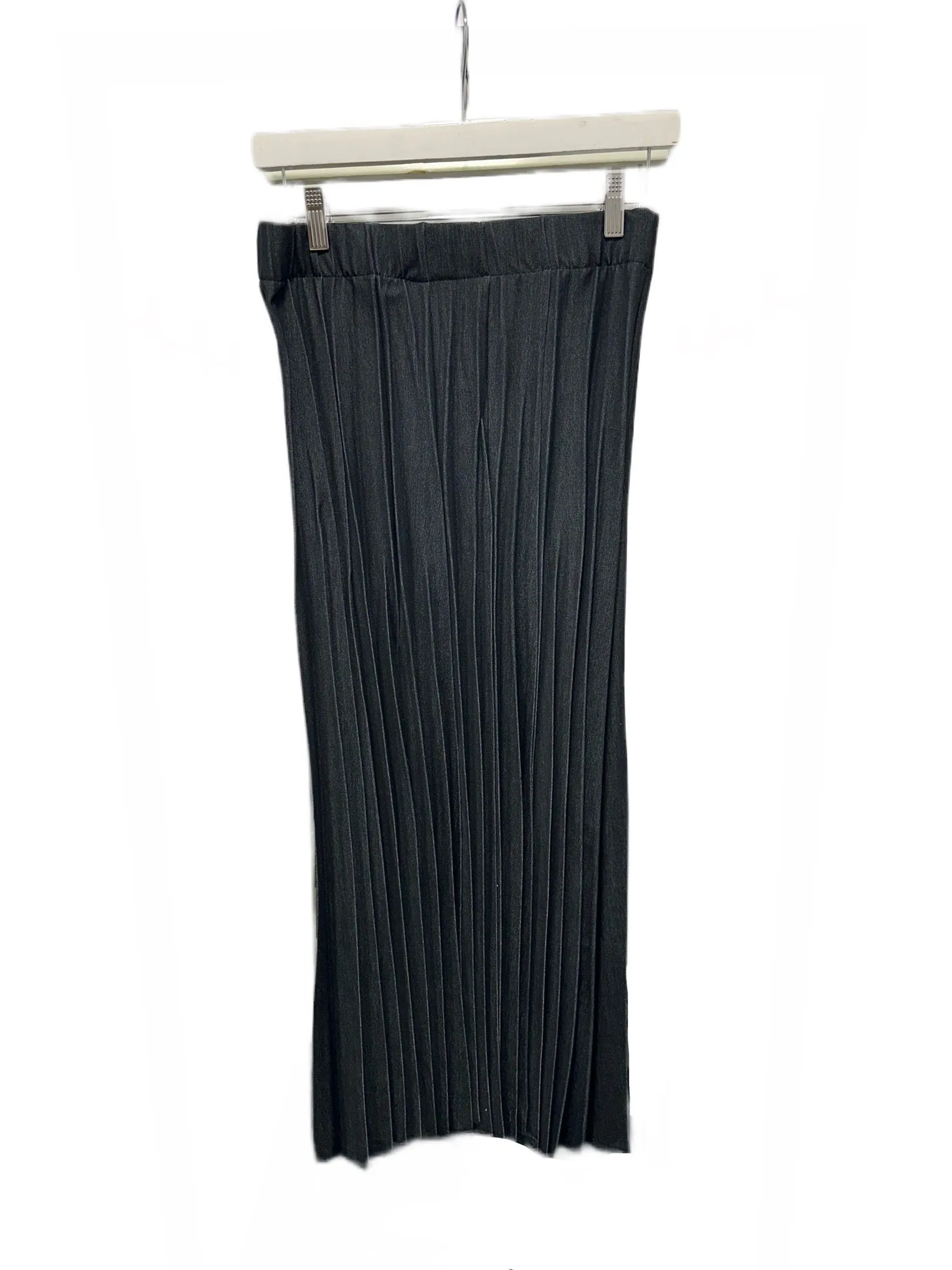 Orly Black Denim Pleated Maxi Skirt
