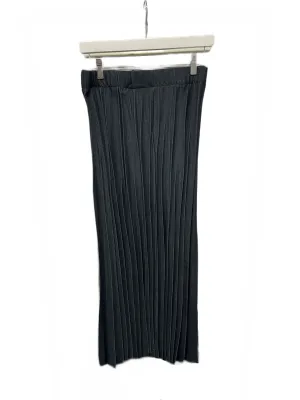 Orly Black Denim Pleated Maxi Skirt