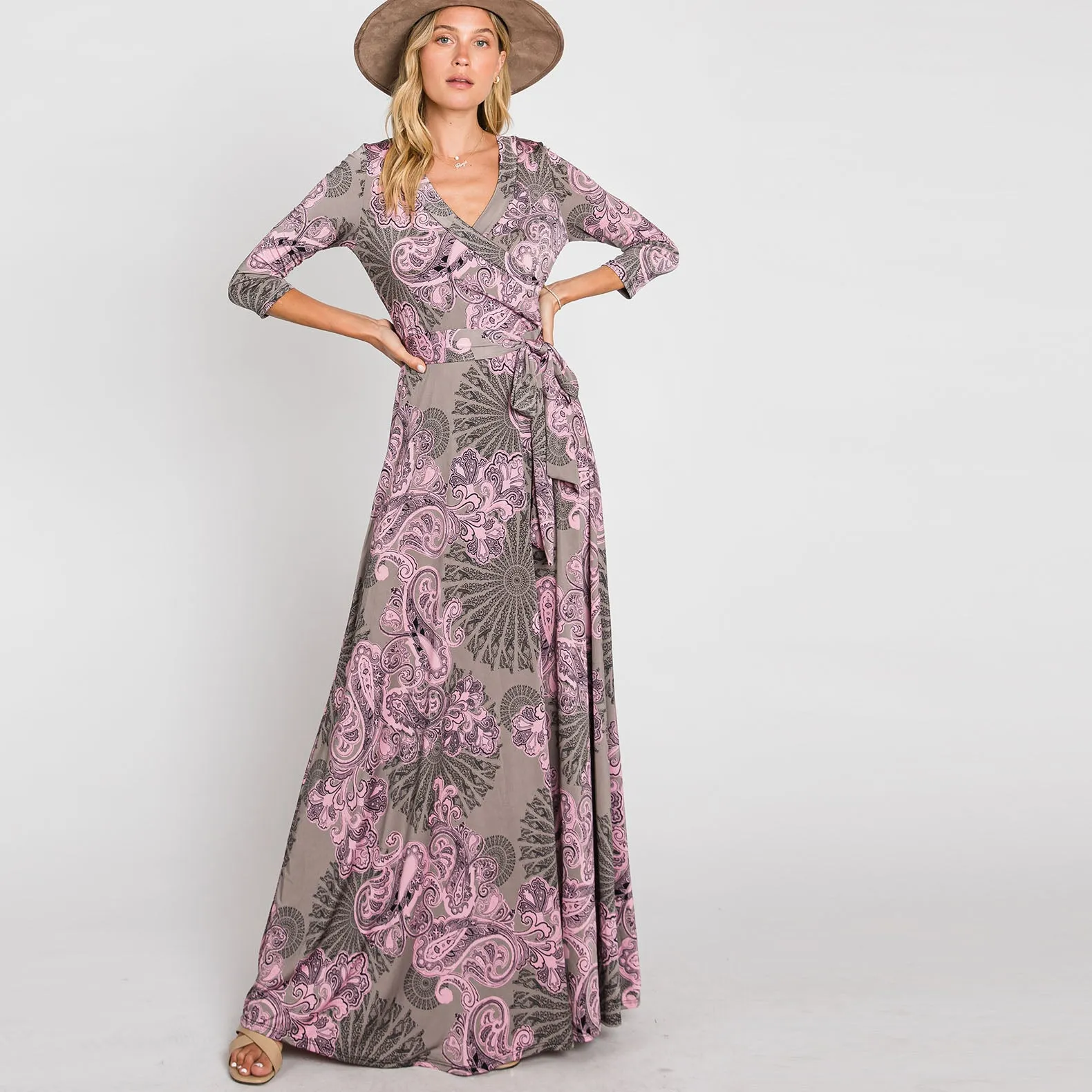 Paisley Medallion Venechia Maxi Wrap Dress