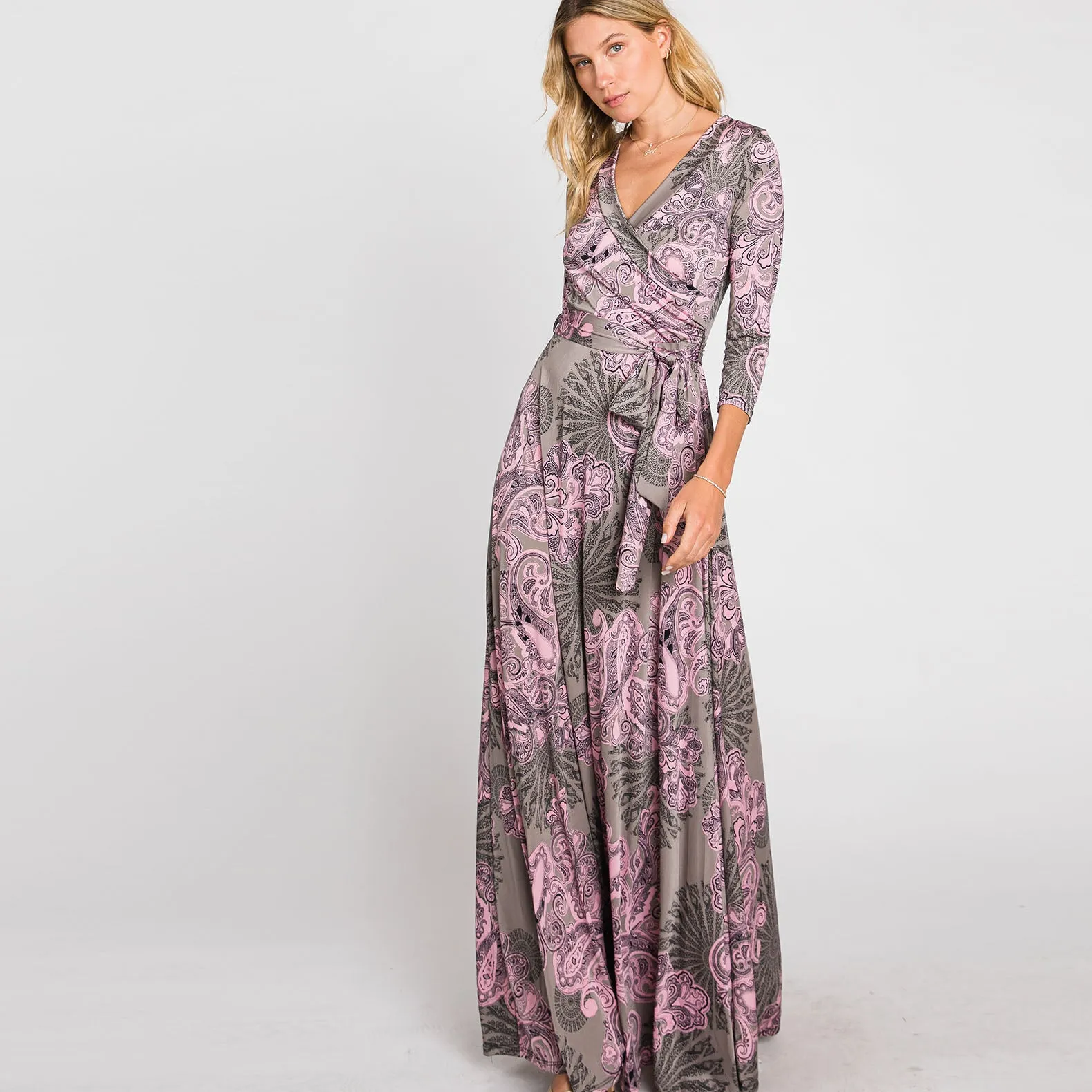 Paisley Medallion Venechia Maxi Wrap Dress