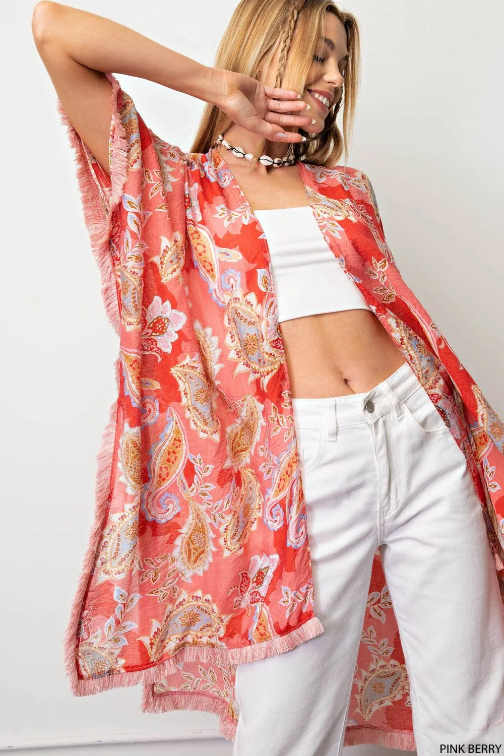 Paisley Mixed Print Kimono