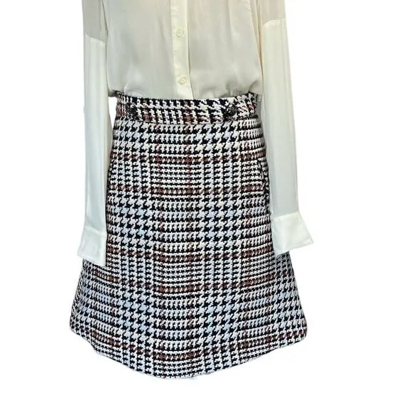 Parker Houndstooth A-line Skirt