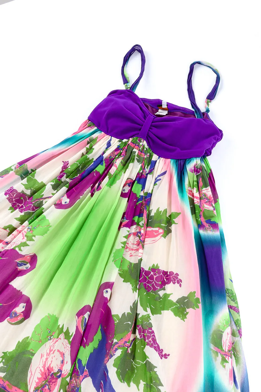 Parrot Mesh Babydoll Dress