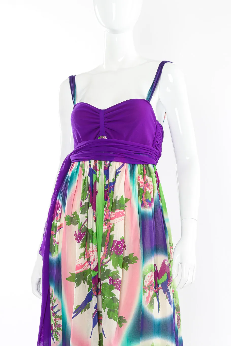 Parrot Mesh Babydoll Dress