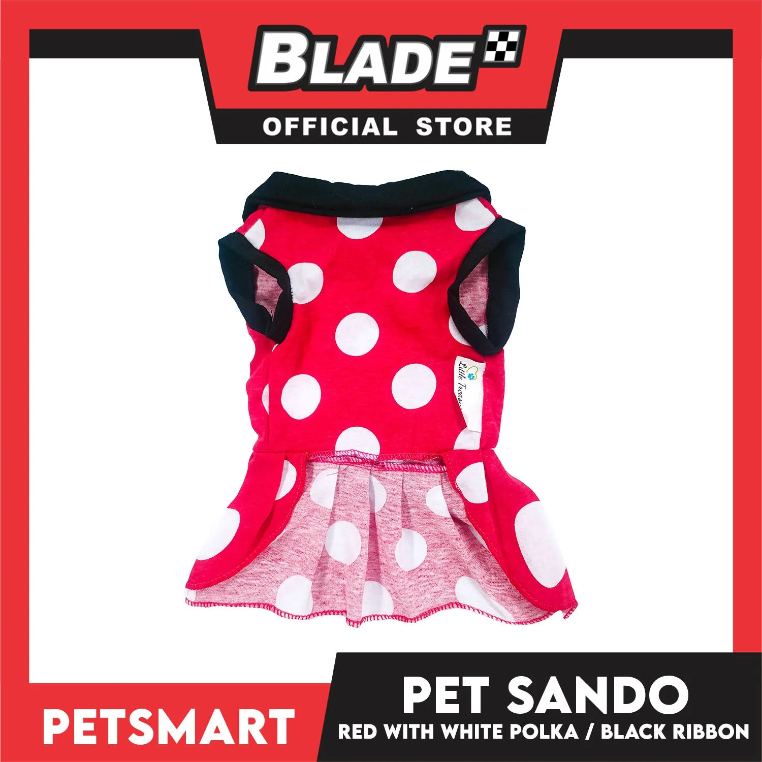 Pet Dress Red with White Polka and Ribbon Design DG-CTN152M (Medium) Perfect Fit For Dogs And Cats