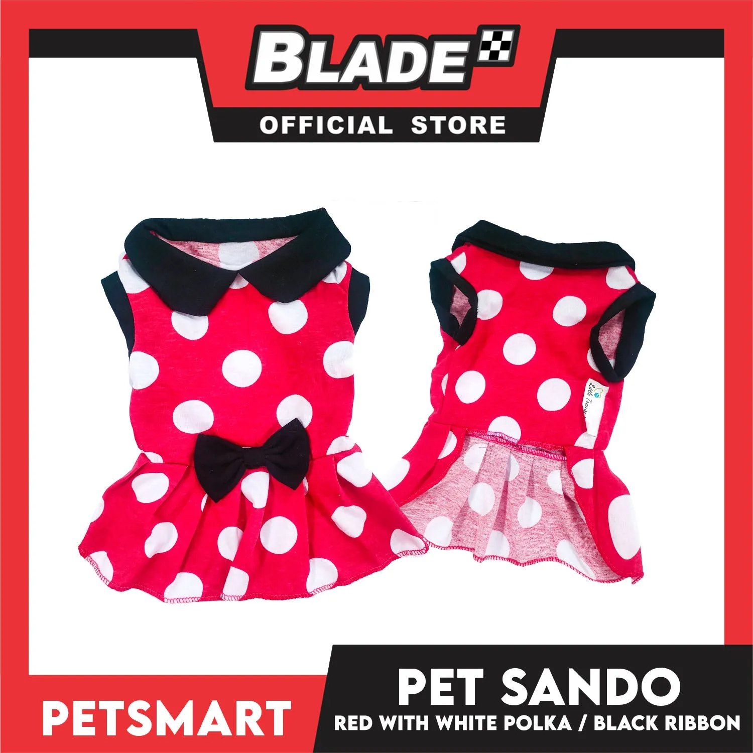 Pet Dress Red with White Polka and Ribbon Design DG-CTN152M (Medium) Perfect Fit For Dogs And Cats