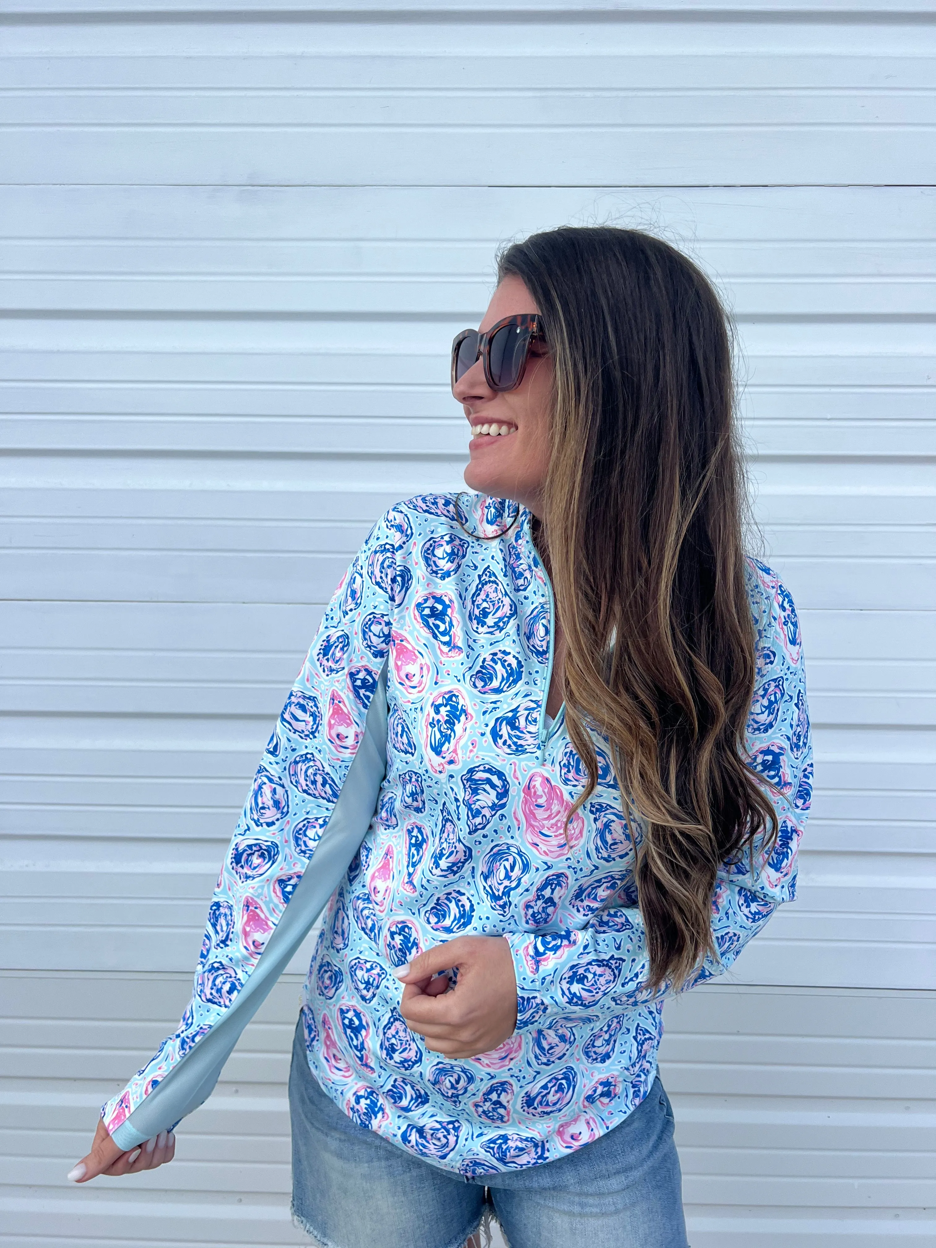 Peyton Long Sleeve Quarter-Zip by Simply Southern - Oyster