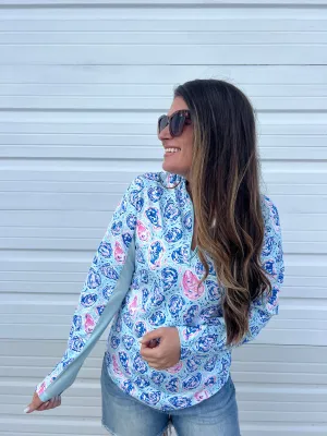 Peyton Long Sleeve Quarter-Zip by Simply Southern - Oyster