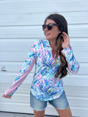 Peyton Long Sleeve Quarter-Zip by Simply Southern - Watercolor