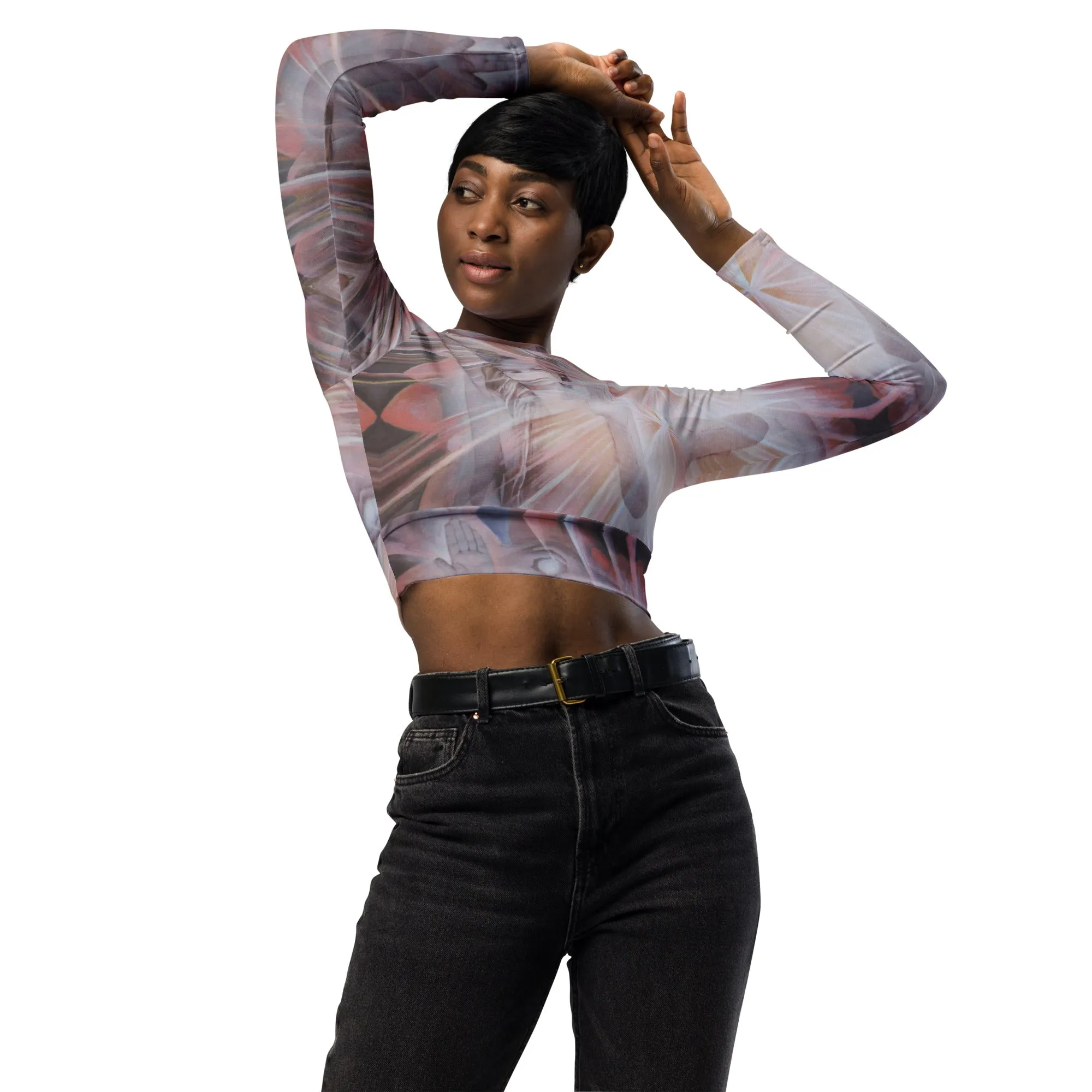 'Pilgrimage' Recycled long-sleeve crop top