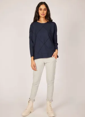 Pistache Diamond Honey Comb Knit Oversized Top