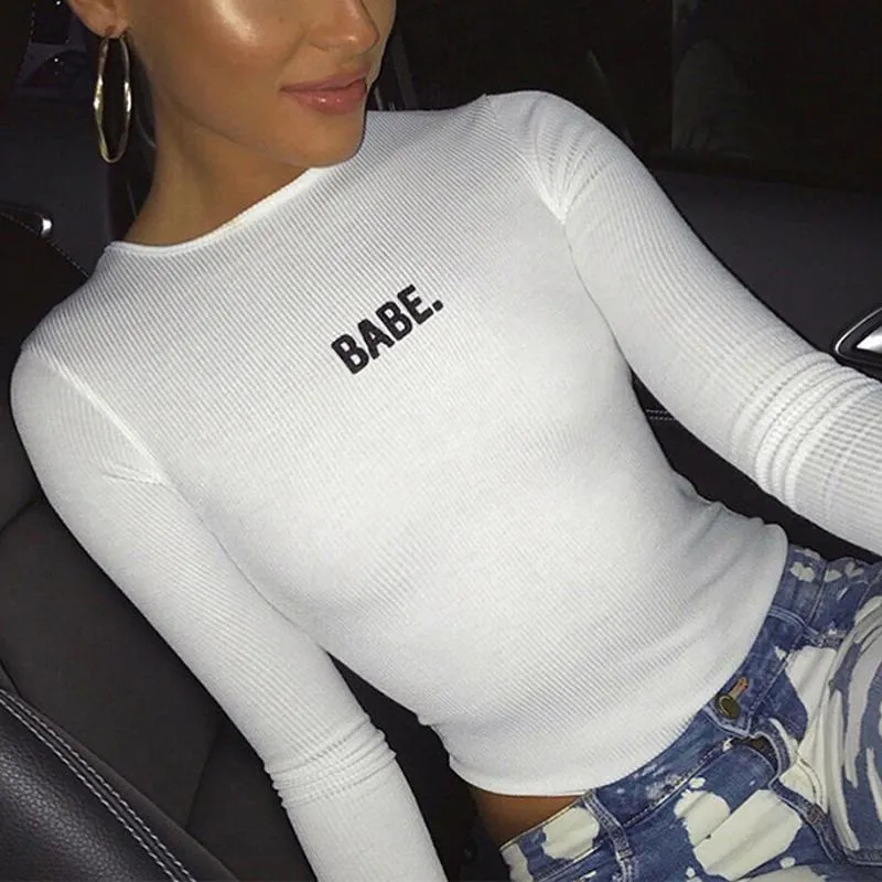 Pit Print Elastic Long Sleeve Bodysuit