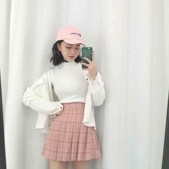 Plaid Pleated Skirt KF40072