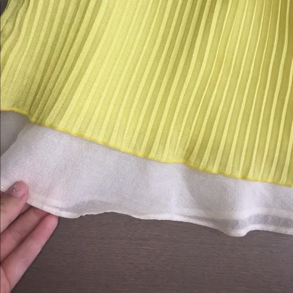 Plastic Island yellow pleated skirt